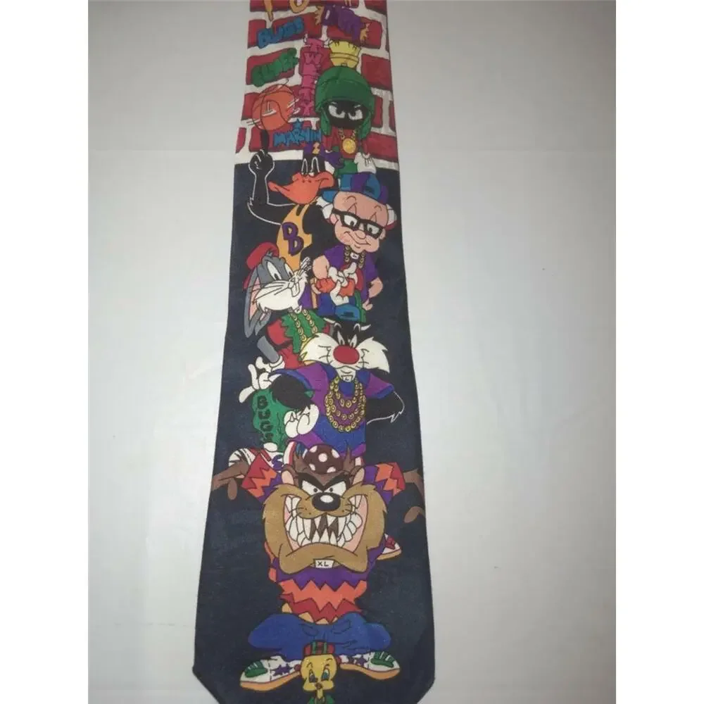 Looney Tunes Posse Tie Taz Bugs Marvin Elmer More -1112T18